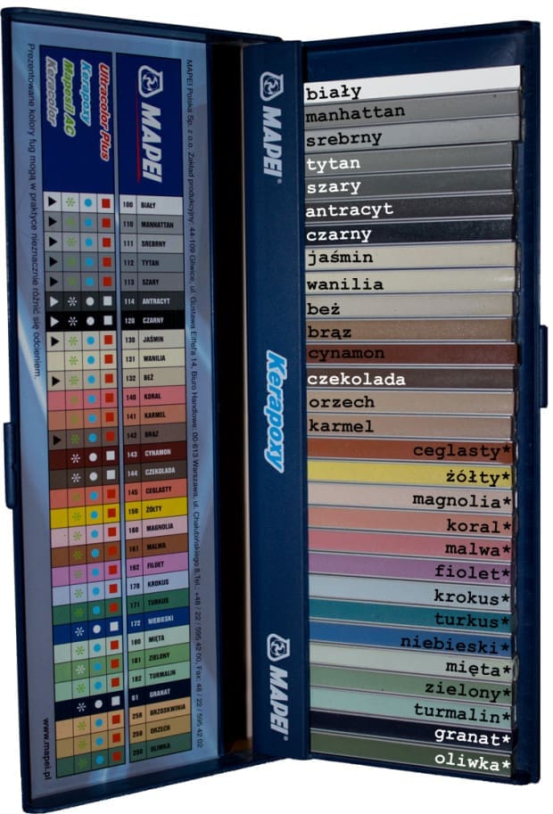 Mapei Kerapoxy fuga kolory