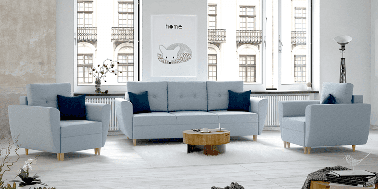 plamoodporne meble tapicerowane w pokoju dziennym