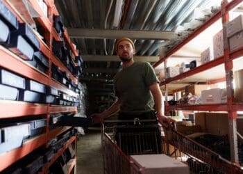 mężczyzna praca magazyn