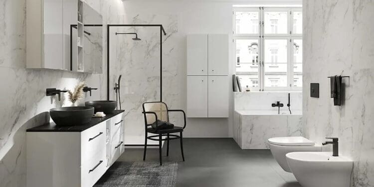 Umywalka lub brodzik z konglomeratu – czy warto postawić na taki produkt? Wady i zalety umywalek „granitowych”