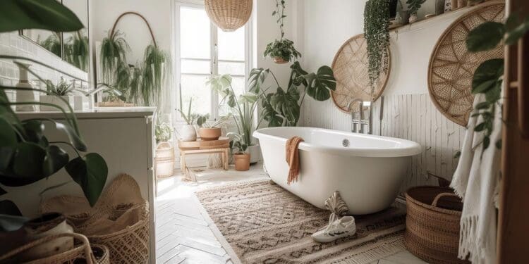 łazienka w stylu boho