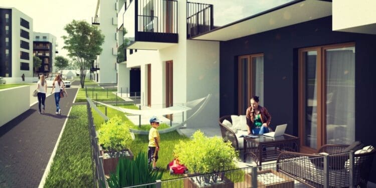 mieszkanie z przydomowym ogródkiem